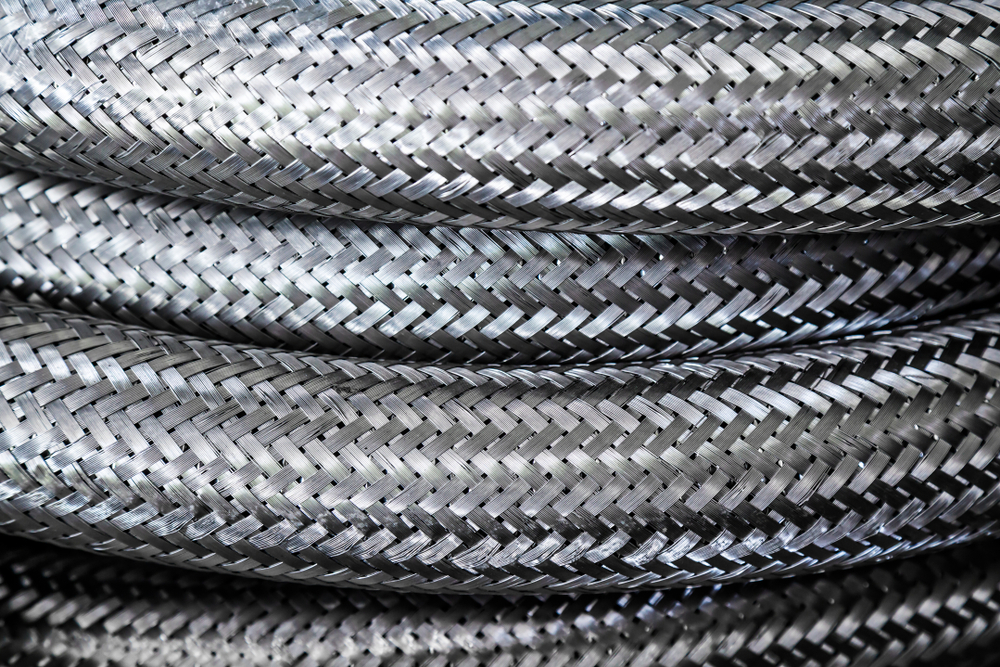 Background,/,Textures,Of,Metal,Wire,Braided,Stainless,Flexible,Hose