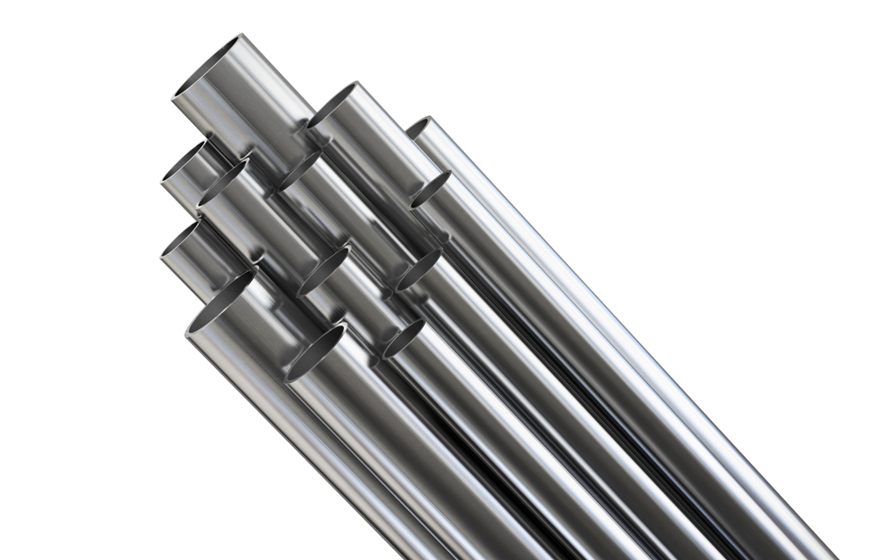 Steel,Pipes,,Isolated,On,White,Background.,Clipping,Path,Included.,3d